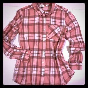 GAP kids girls flannel shirt 10 Large